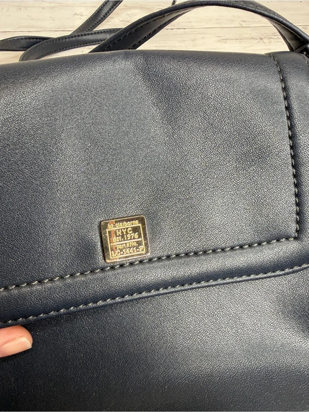 Liz Claiborne Black Crossbody with Gold Accent
